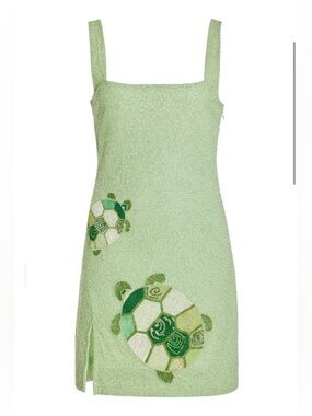 STAUD Women's Green Le Sable Embellished Mini Dress